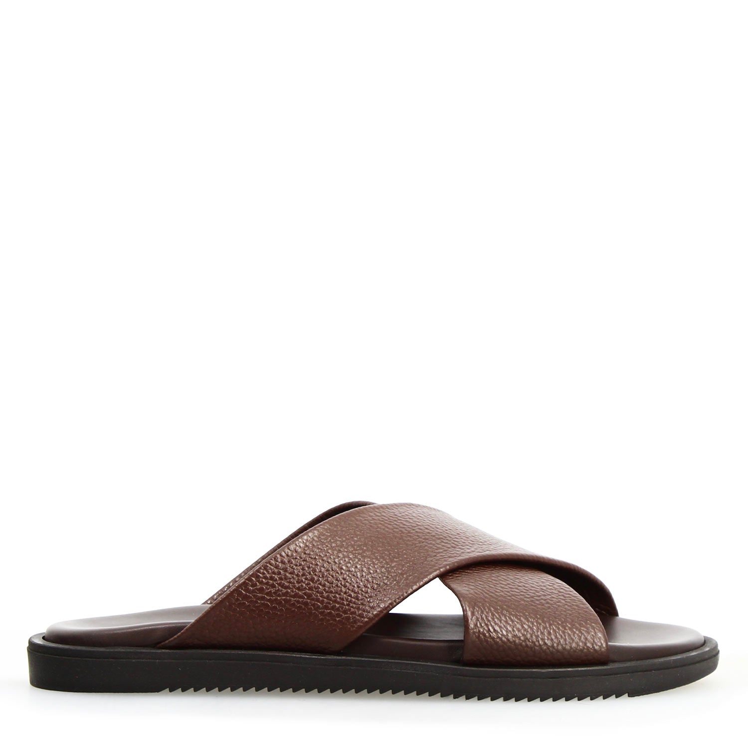 Leonardo Shoes Orfeo sandali uomo pelle marrone scuro