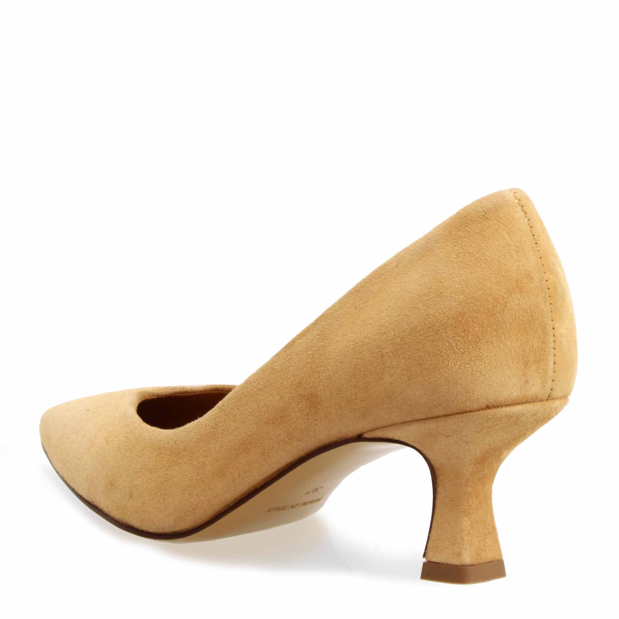 Leonardo Shoes Décolleté Donna Camoscio Beige Tacco 5