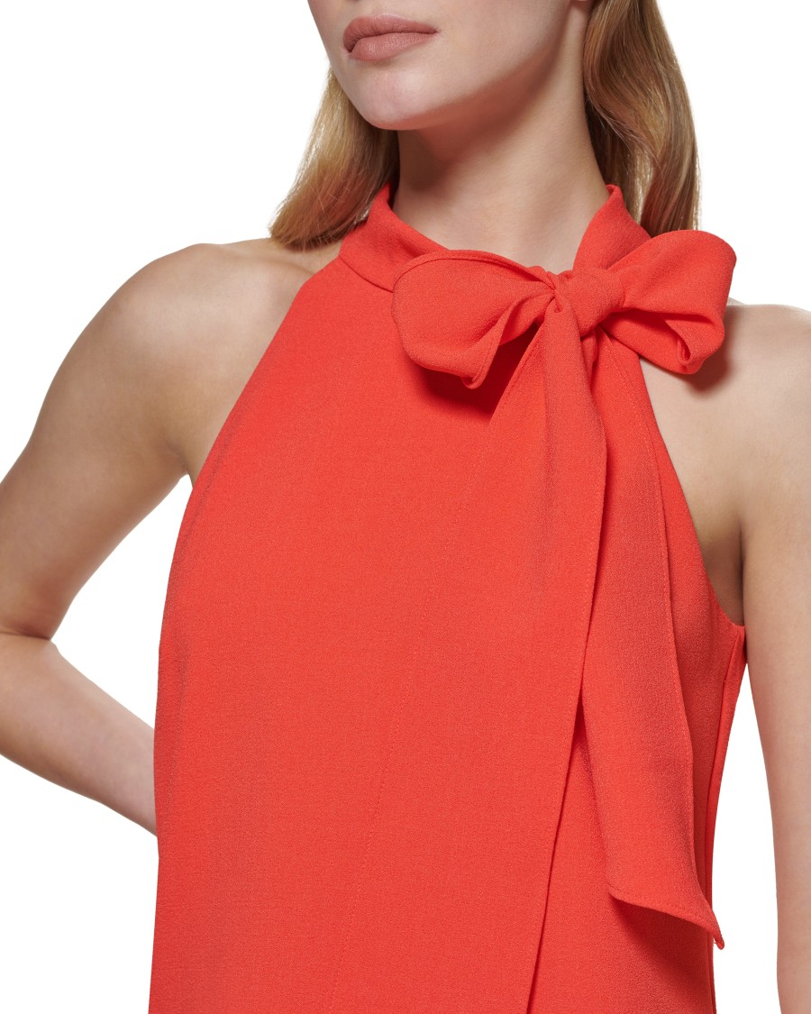 Vince Camuto Abito Fiocco Collo Crepe Smanicato