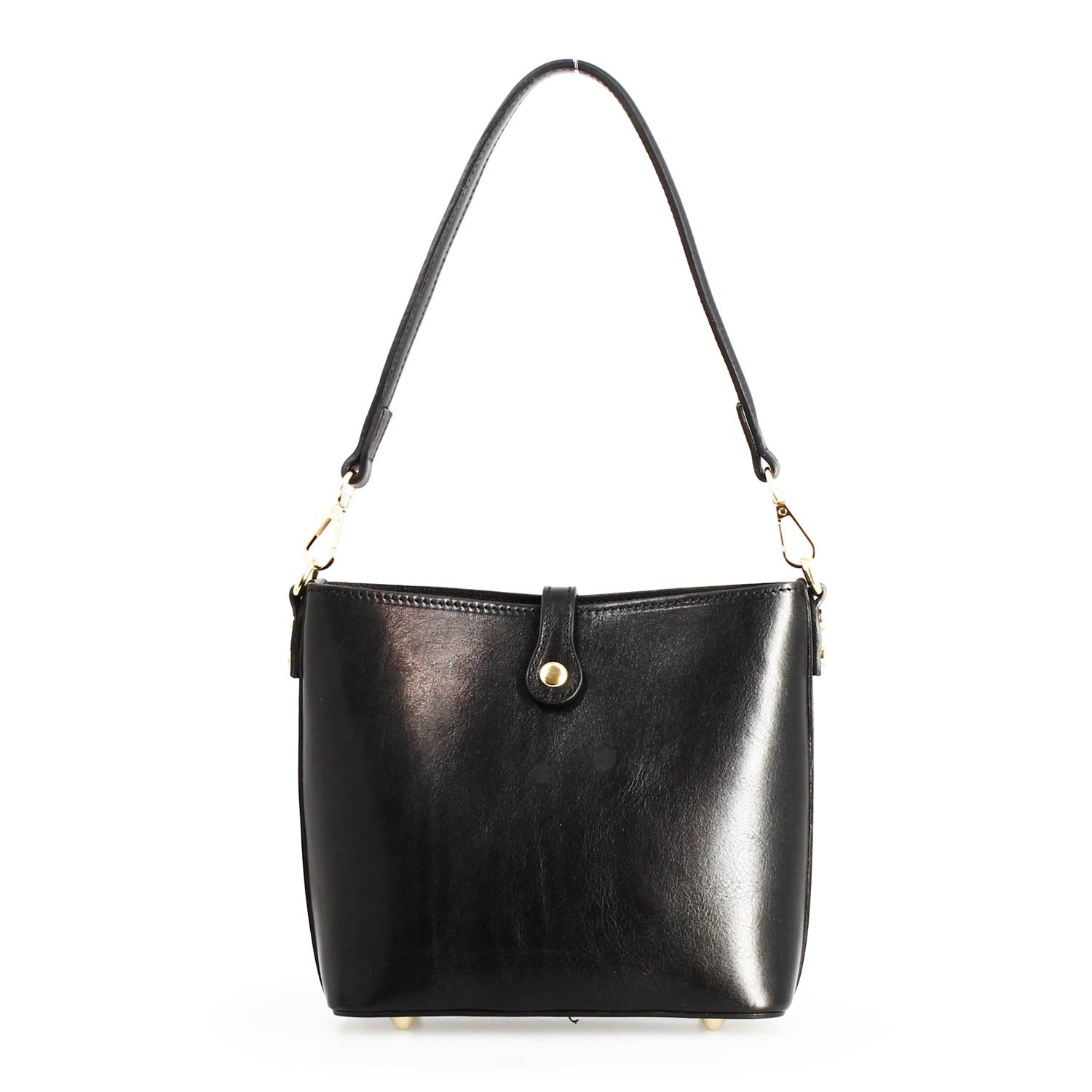 Leonardo Shoes Atena Borsa a Spalla Pelle Nera Secchiello