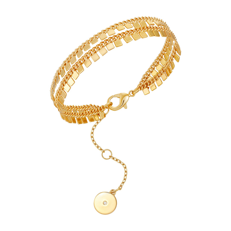 Vince Camuto Tripla Fila bracciale oro catena regolabile