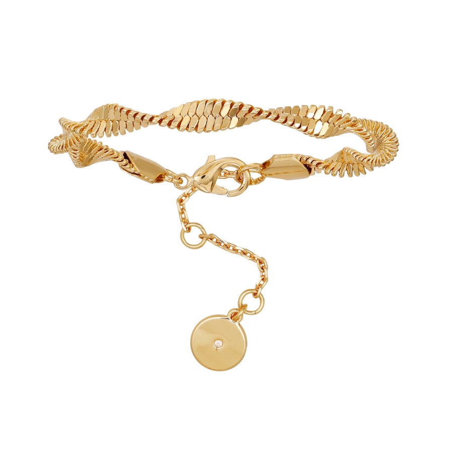 Vince Camuto Bracciale Catena Oro Spina di Pesce 19 cm