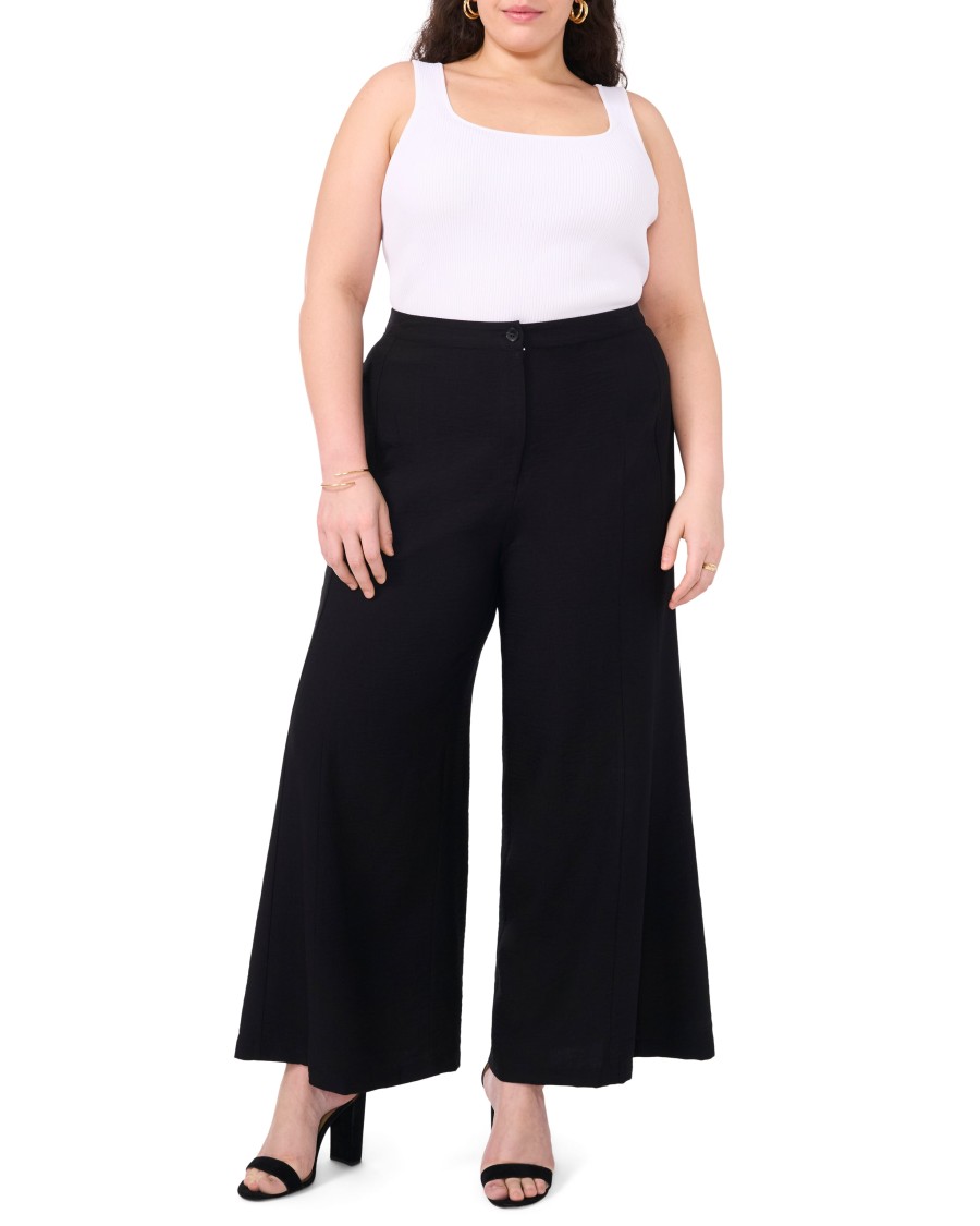 Vince Camuto Bottoms Pantaloni Gamba Larga Vita Elastica