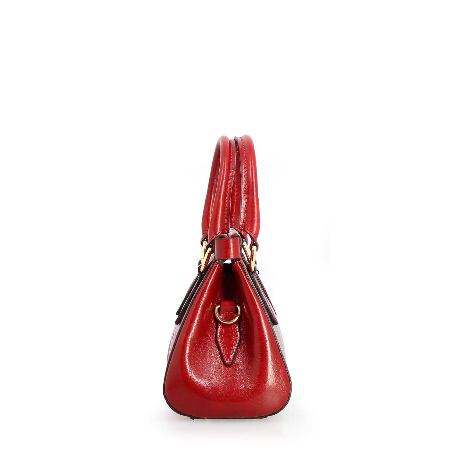 Leonardo Fiorenza borsetta pelle rosso tracolla 20 cm