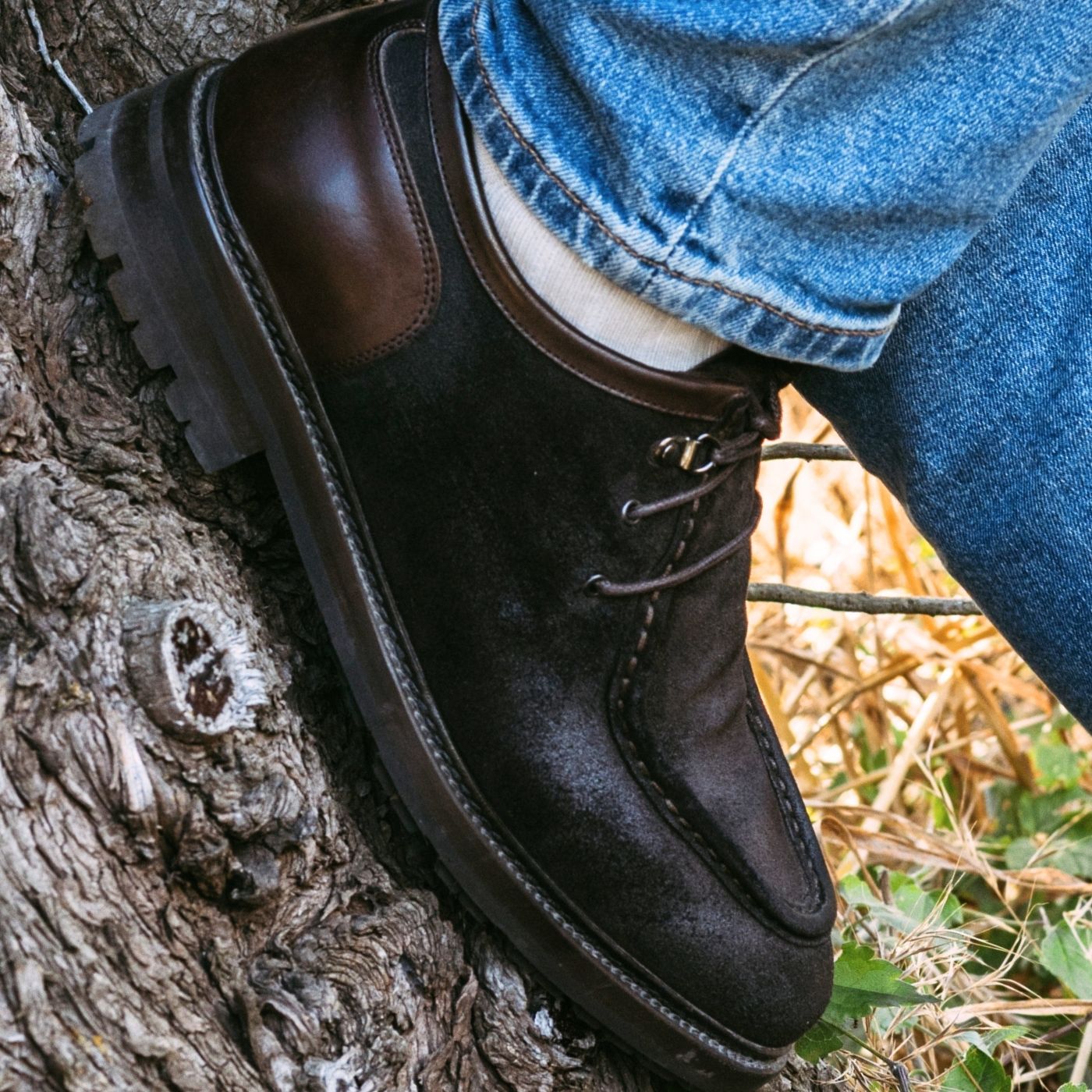 Leonardo Shoes Ingegnere stringata uomo camoscio marrone