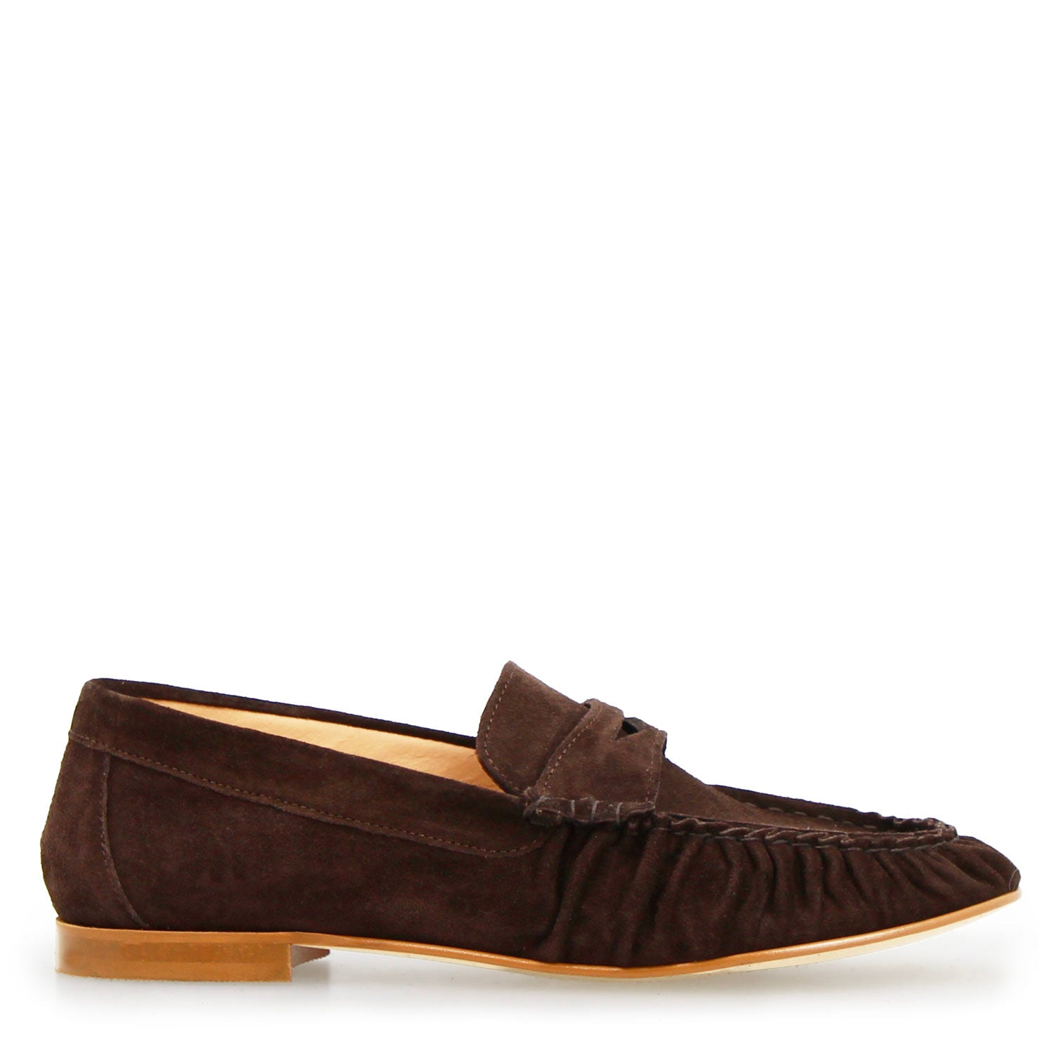 Leonardo Shoes Moka mocassino donna marrone scuro camoscio