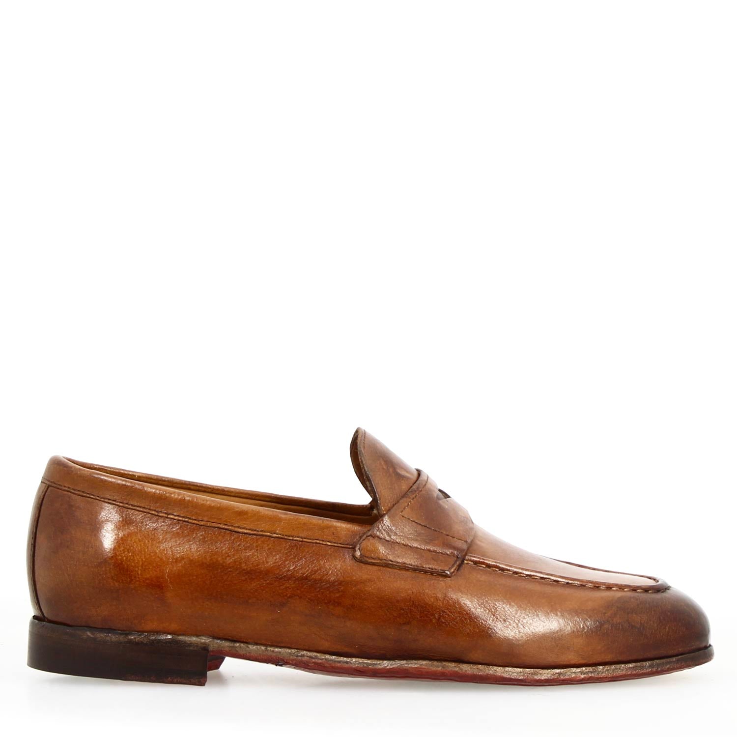 Leonardo Shoes Navona Buf Marrone Mocassino Uomo Pelle
