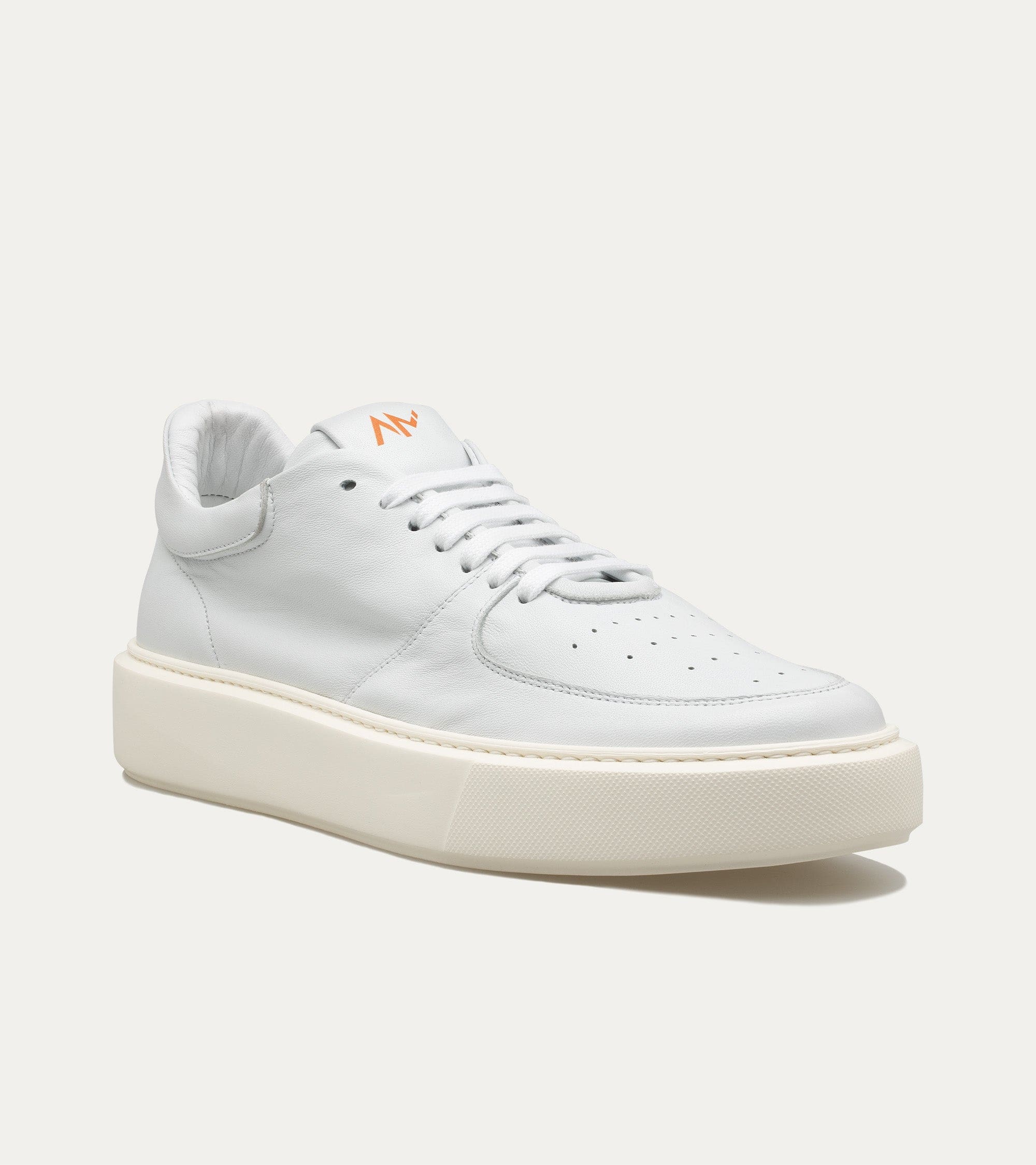 Ace Marks Kody sneakers uomo pelle bianco ghiaccio ultraleggere
