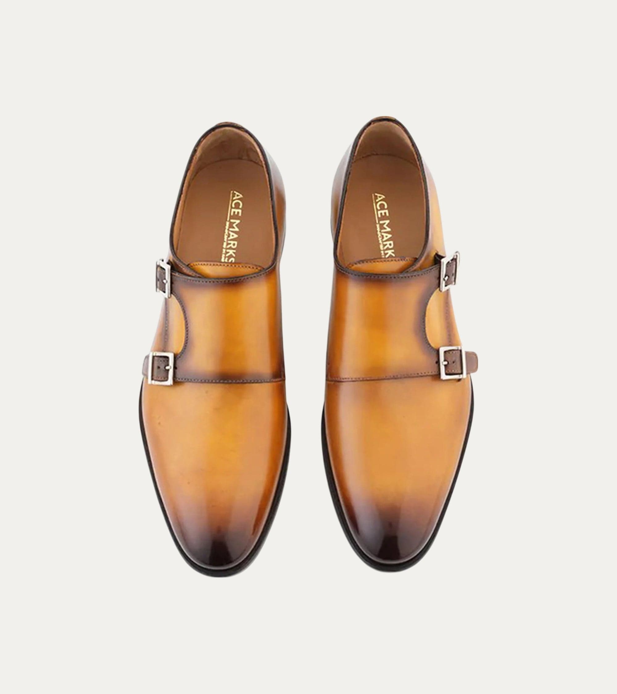Ace Marks Kurt Monk Strap Uomo Bourbon Pelle