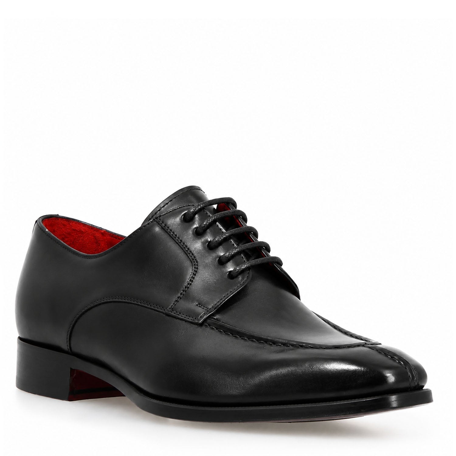 Leonardo Shoes Alfeo Derby Uomo Pelle Nera