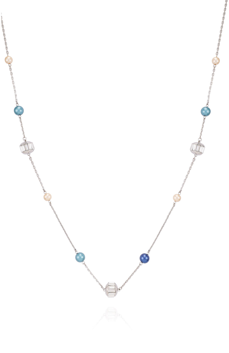 Vince Camuto collana lunga donna perle multicolor blu
