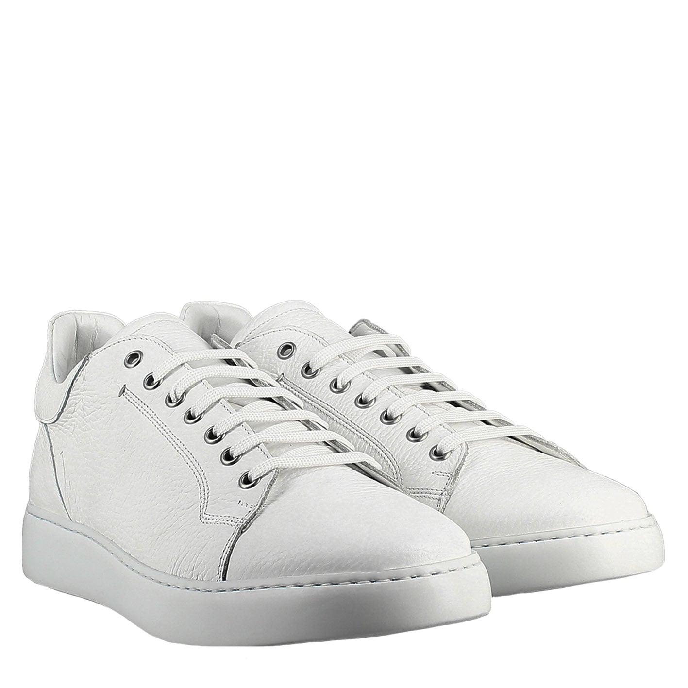 Leonardo Shoes Sneakers Uomo sneaker pelle liscia bianco