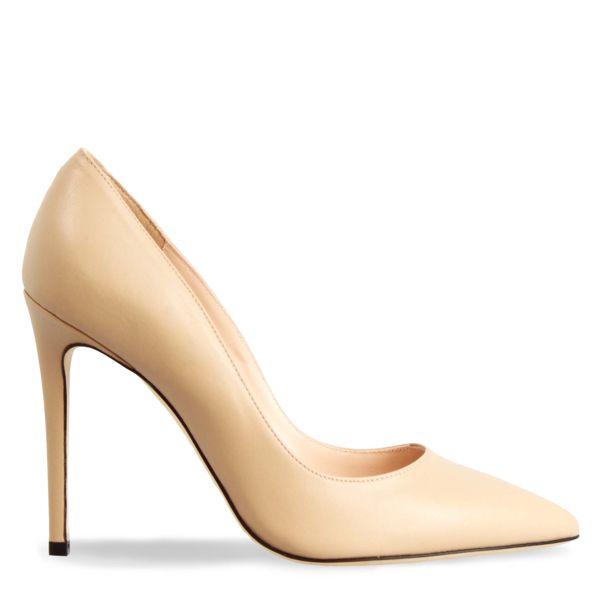 Leonardo decollete donna beige tacco 10 pelle