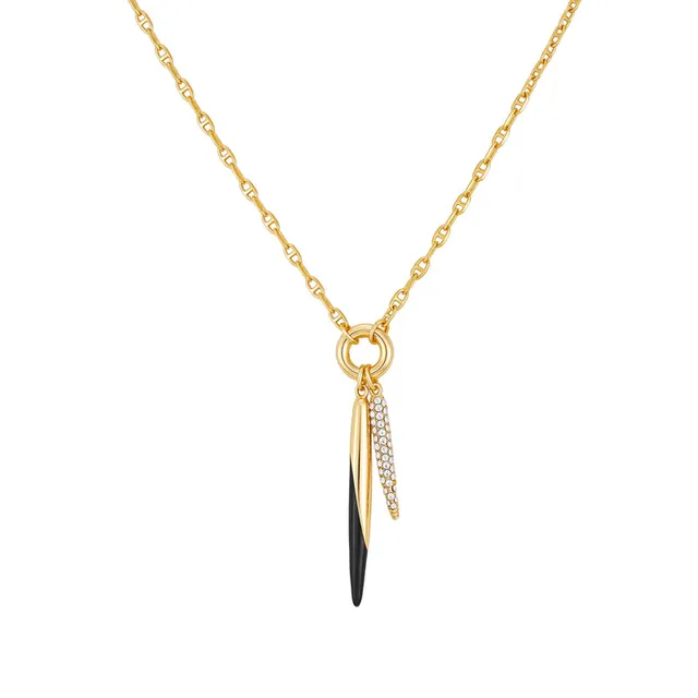 Vince Camuto Necklaces Ciondolo Nero Collana Oro con Cristalli