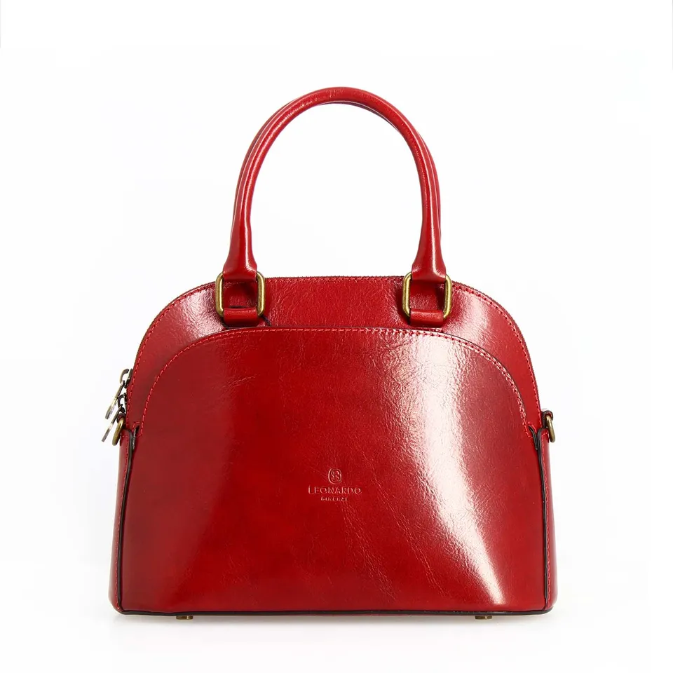 Leonardo Shoes Zaira borsa donna pelle rossa 26 cm