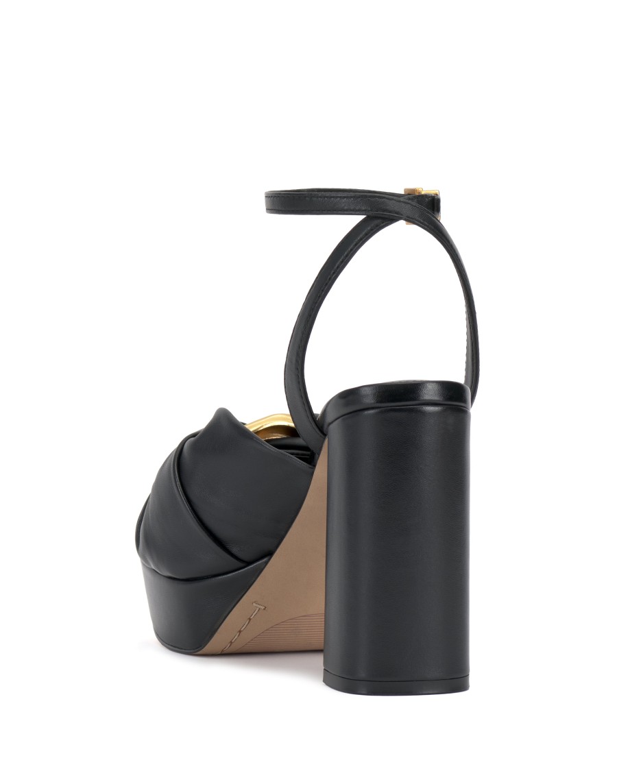 Vince Camuto Phebie sandali plateau tacco blocco anello oro