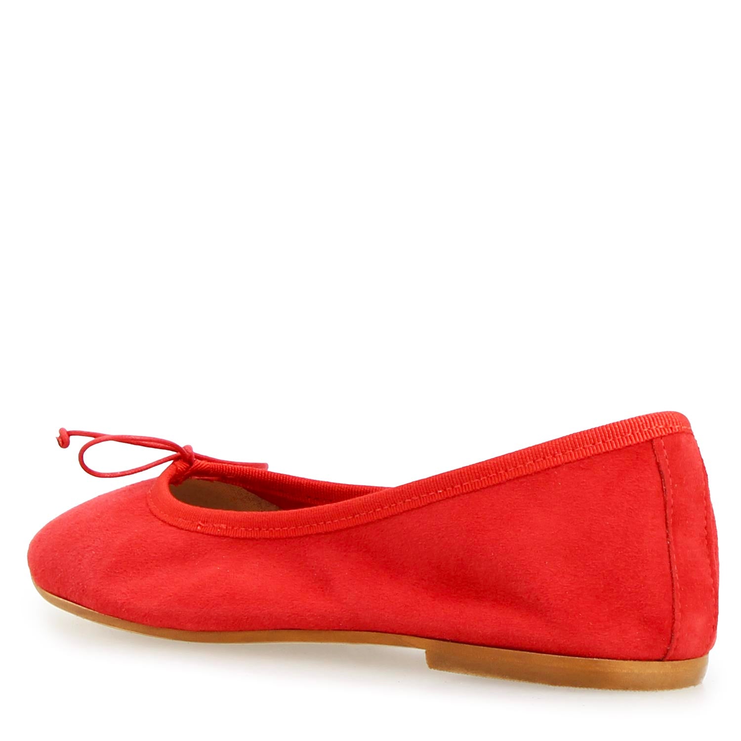 Leonardo Shoes Fiocco ballerina camoscio rosso tacco basso