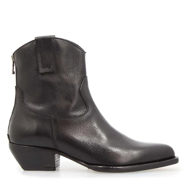 Leonardo Shoes Velvet stivaletto texano nero pelle