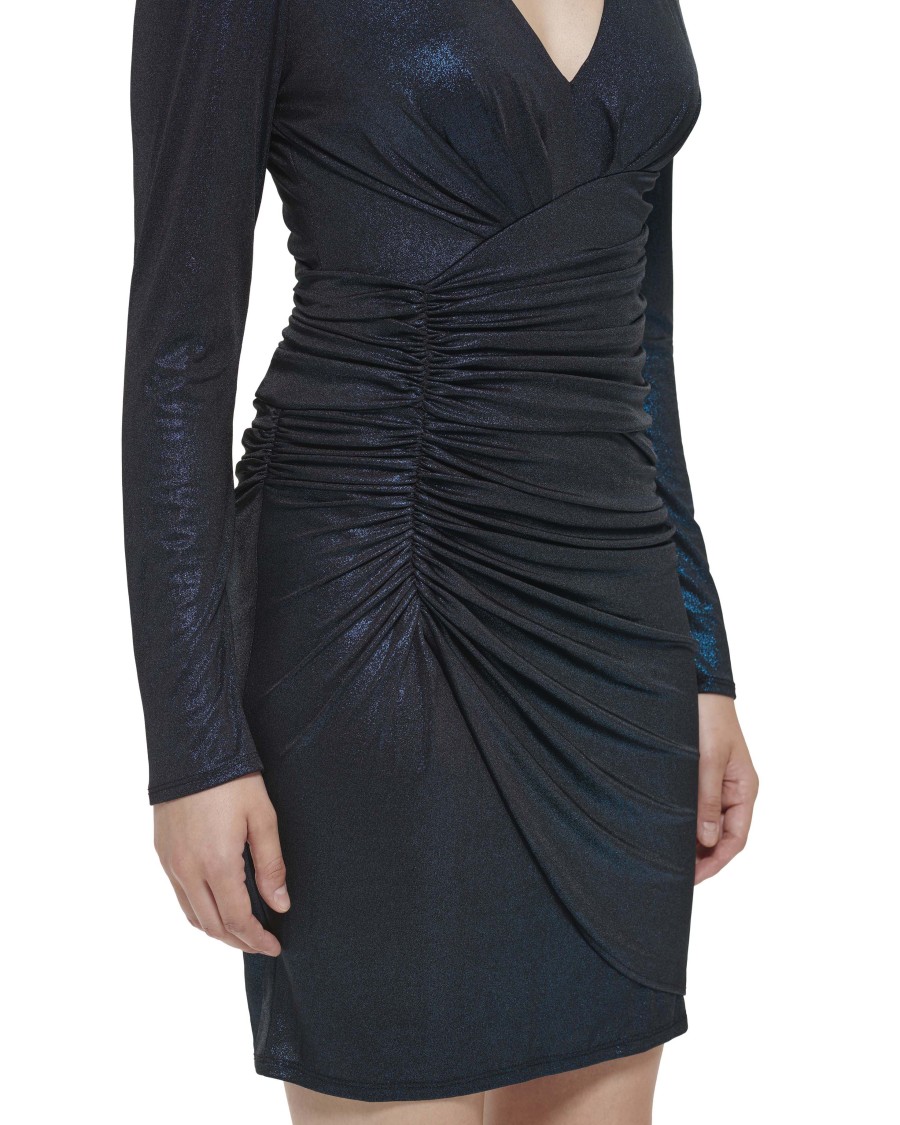 Vince Camuto abito cocktail monospalla arricciato scollo V