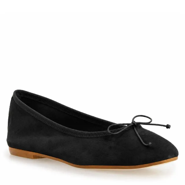 Leonardo Shoes Fiocco ballerina donna camoscio nero slip-on