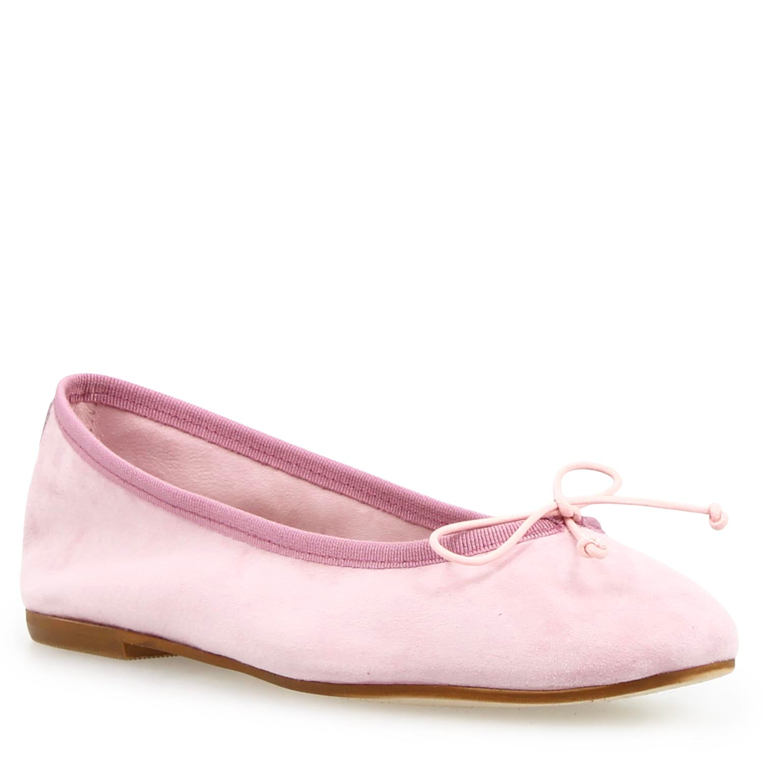 Leonardo Shoes Fiocco Ballerine Donna Rosa Camoscio Tacco 1cm