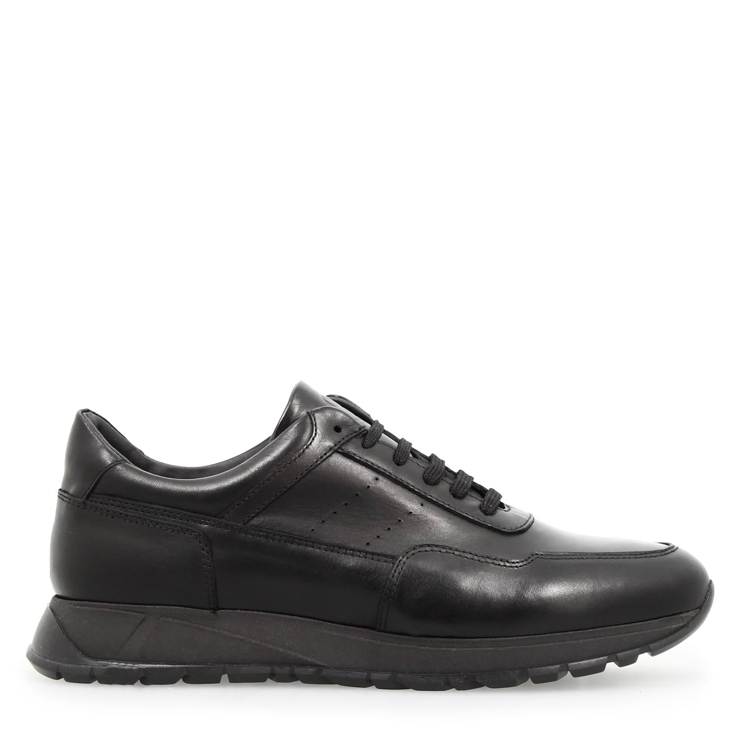 Leonardo Shoes Ateneo Nero sneakers uomo pelle nera