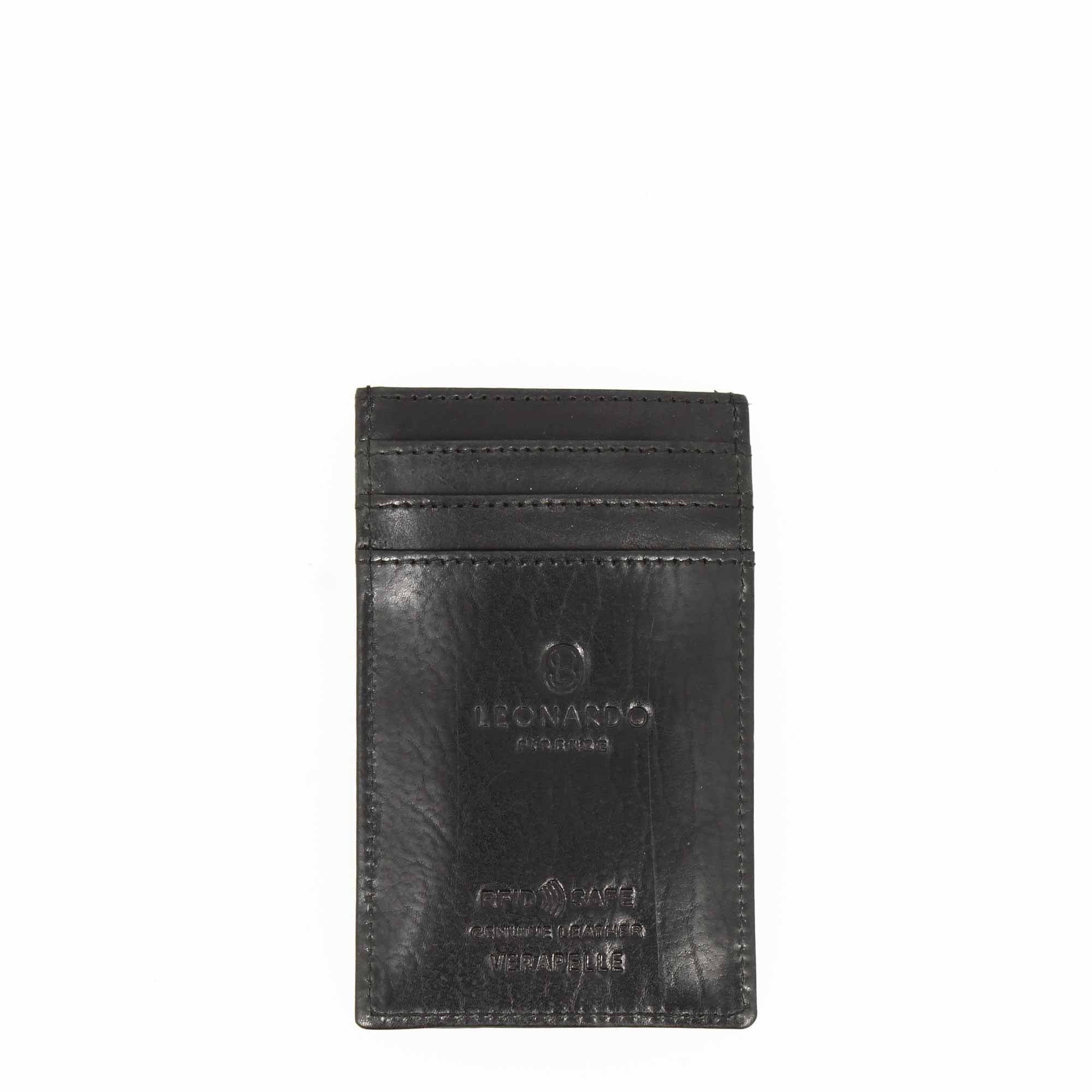 Leonardo Shoes Accessori Uomo porta carte pelle nero