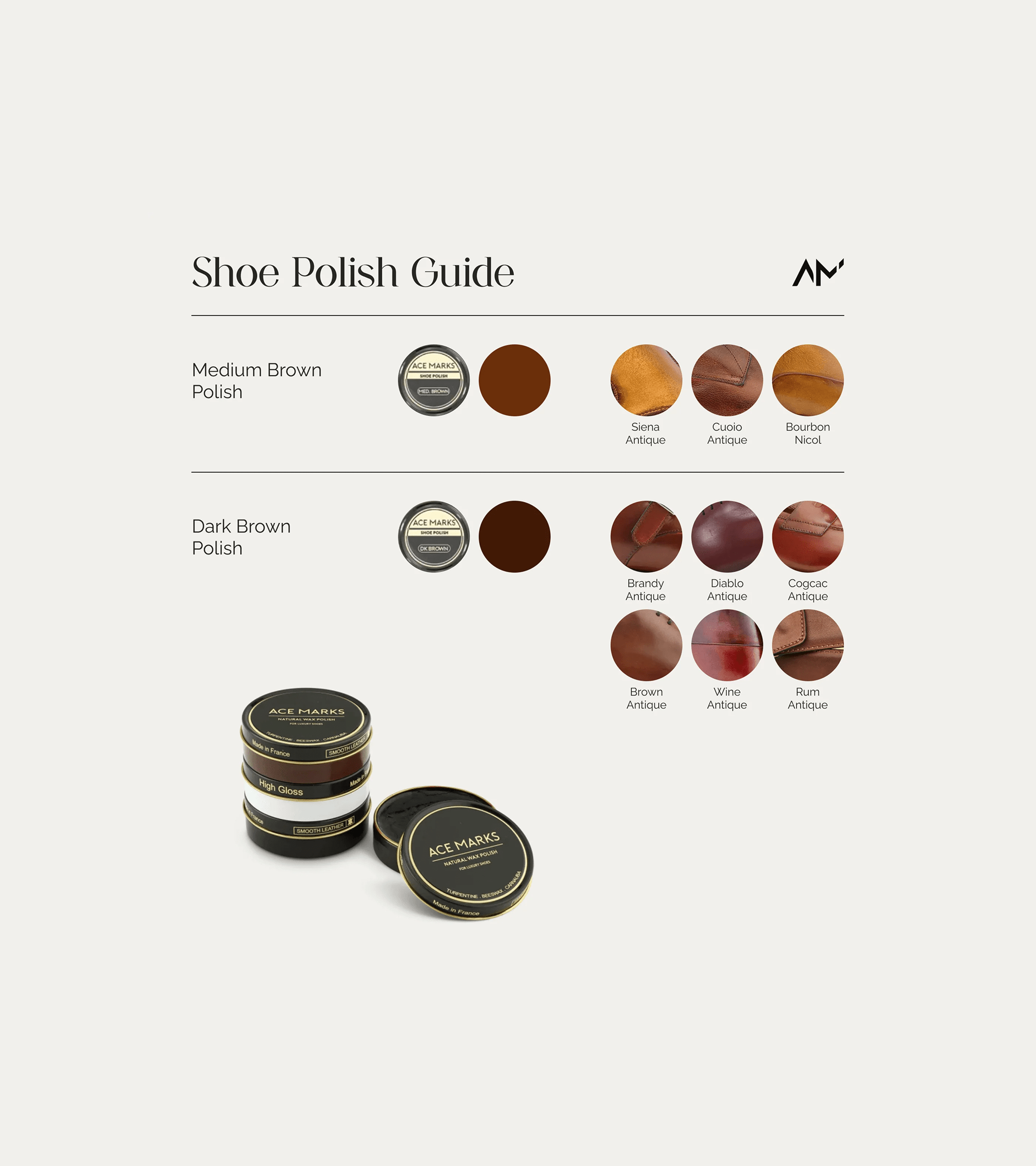 Ace Marks lucido scarpe cera naturale 50 ml alta lucentezza