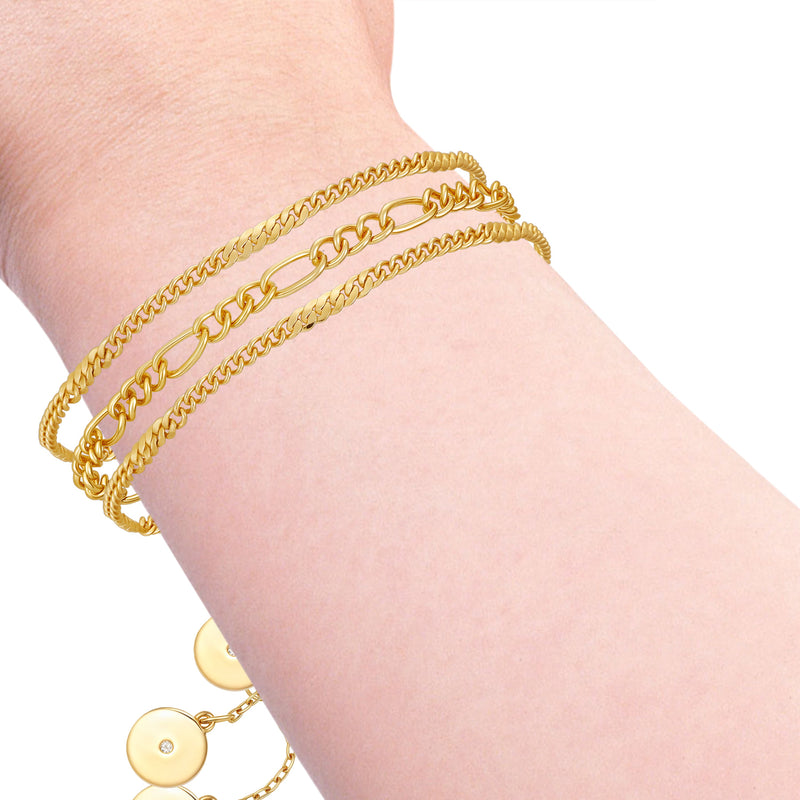 Vince Camuto Set 3 Bracciali Catena Oro Donna Regolabile