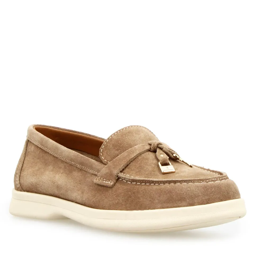 Leonardo Shoes Vellaria mocassini donna marrone camoscio