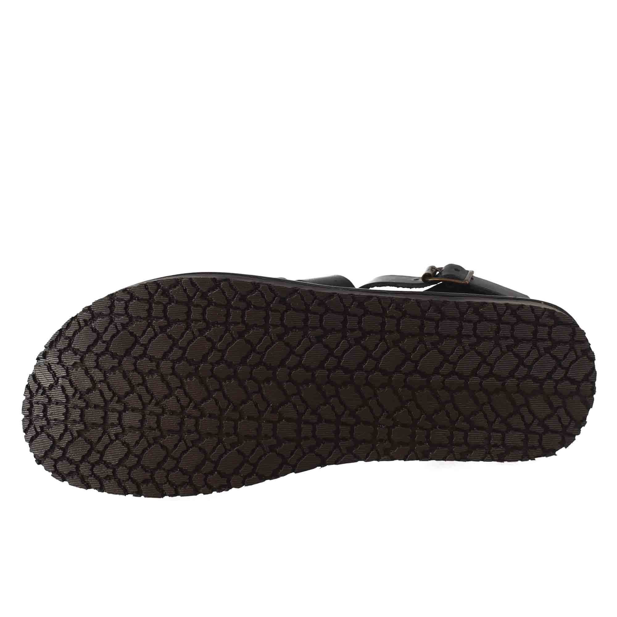 Leonardo Shoes sandali francescani uomo nero fibbia