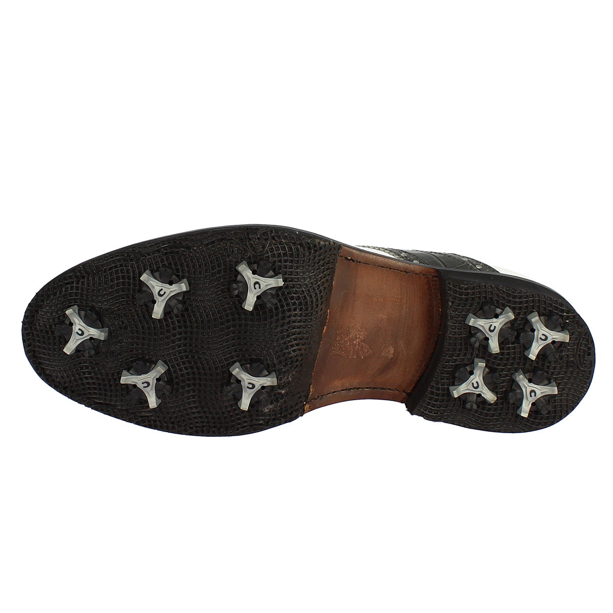 Leonardo Shoes Golf Calzature scarpe da golf grigio pelle bicolore