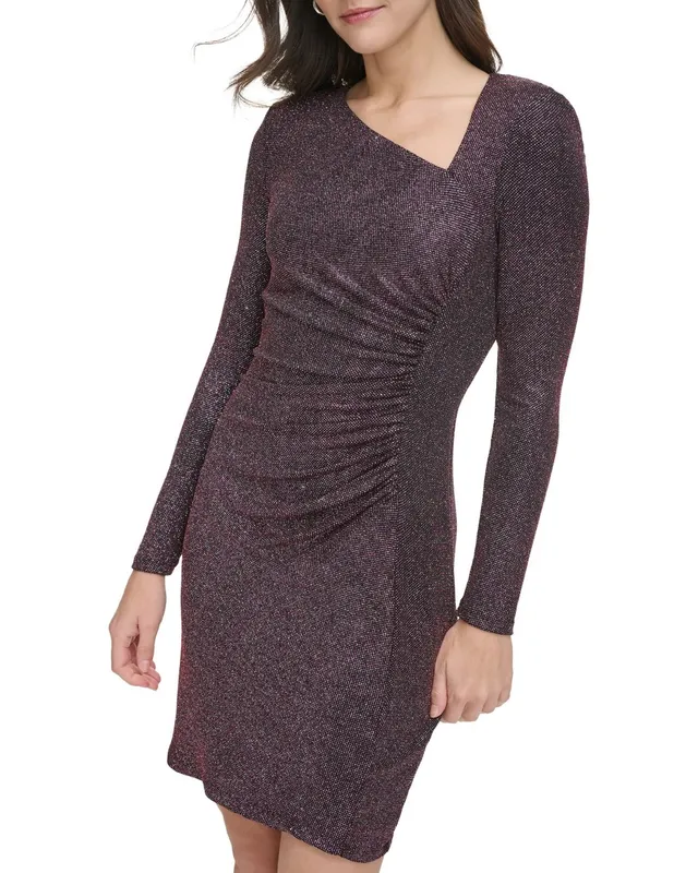 Vince Camuto abito tubino donna scollo asimmetrico arricciato