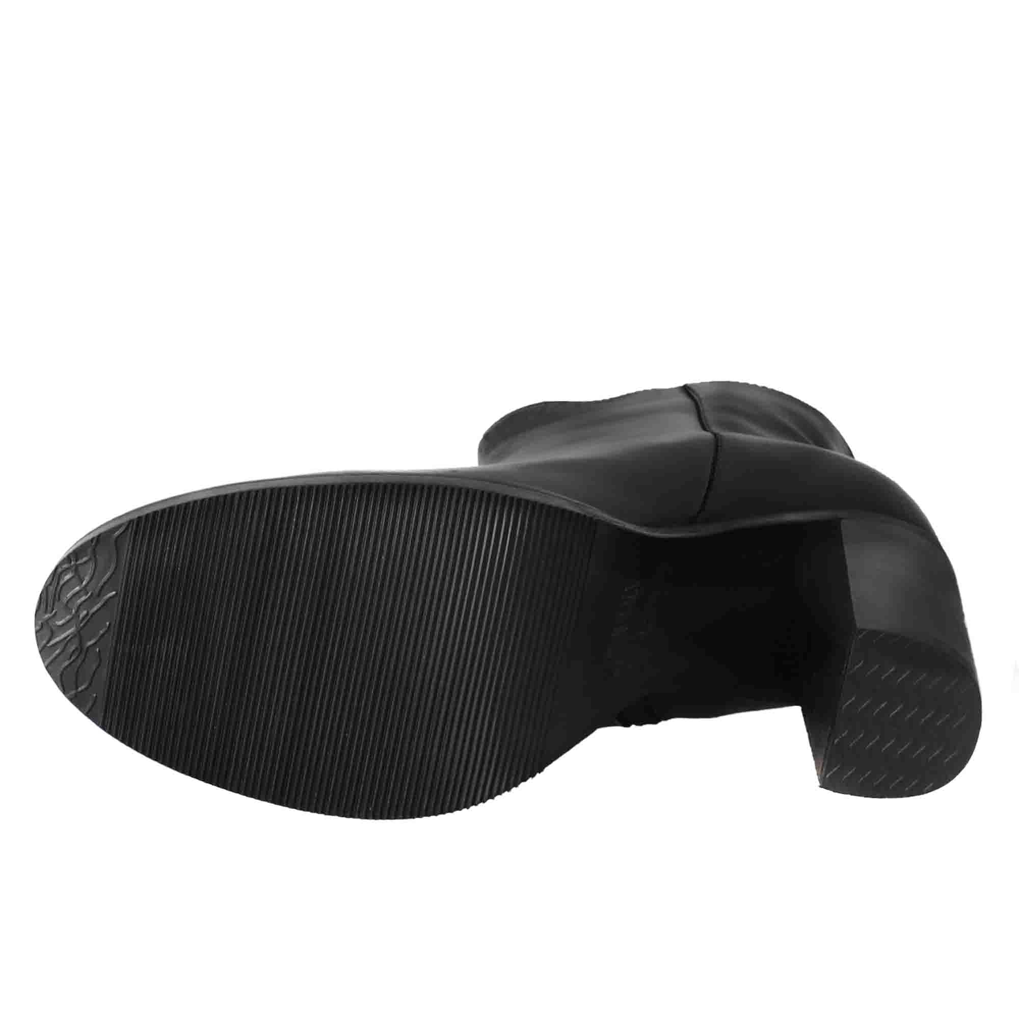 Leonardo Shoes stivaletti donna pelle nero tacco alto 9 cm