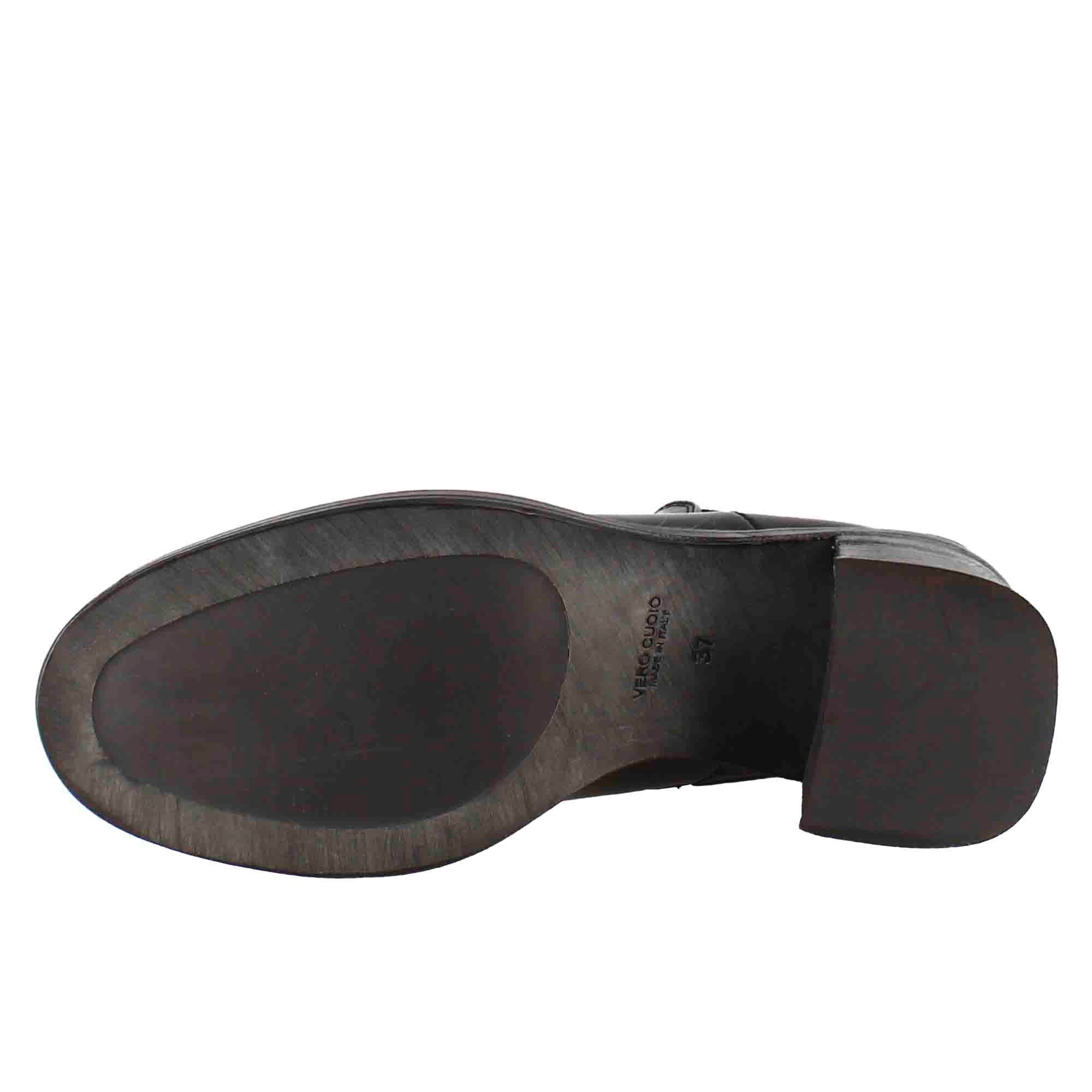 Leonardo Shoes Diver Chelsea Stivaletti Donna Pelle Nero