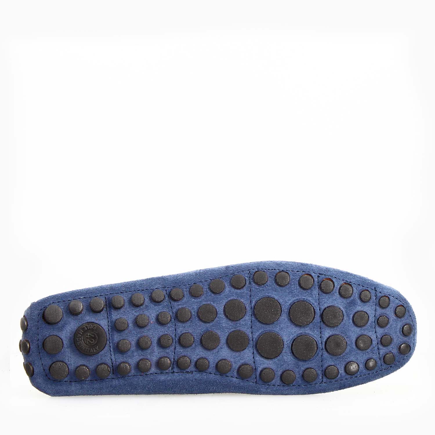Leonardo Shoes Garda mocassini uomo celeste camoscio