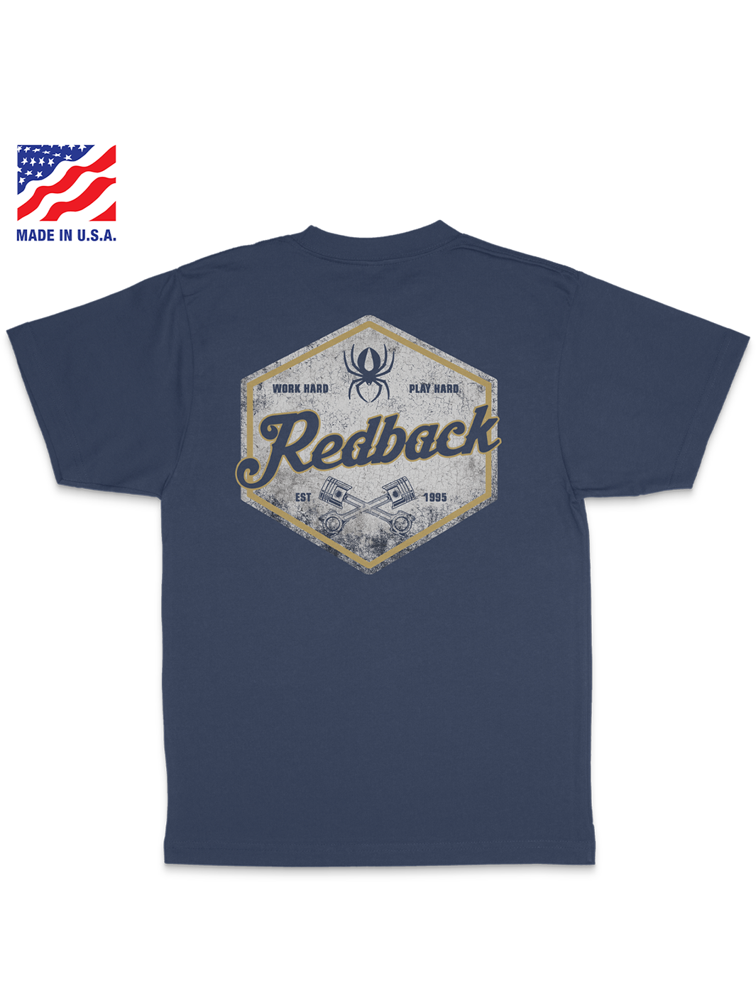 Redback Piston t-shirt cotone blu Bohemian taglia M