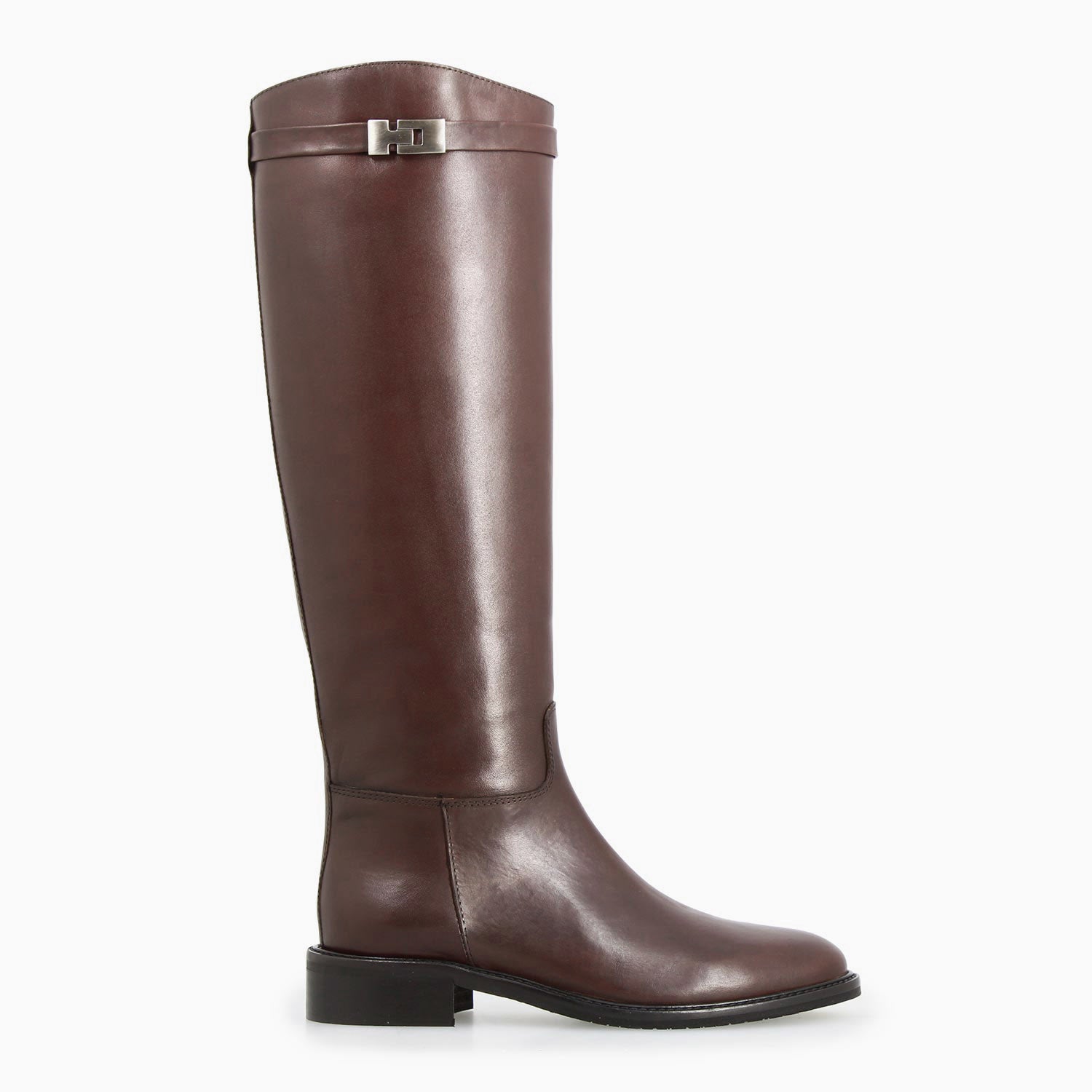 Leonardo Shoes Caracalla stivali donna marrone scuro fibbia