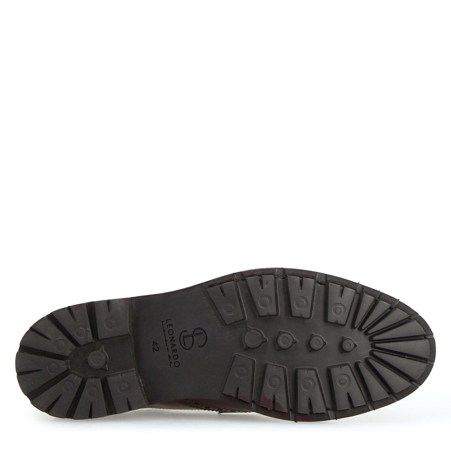 Leonardo Shoes Massimo Derby Brogue Marrone Pelle