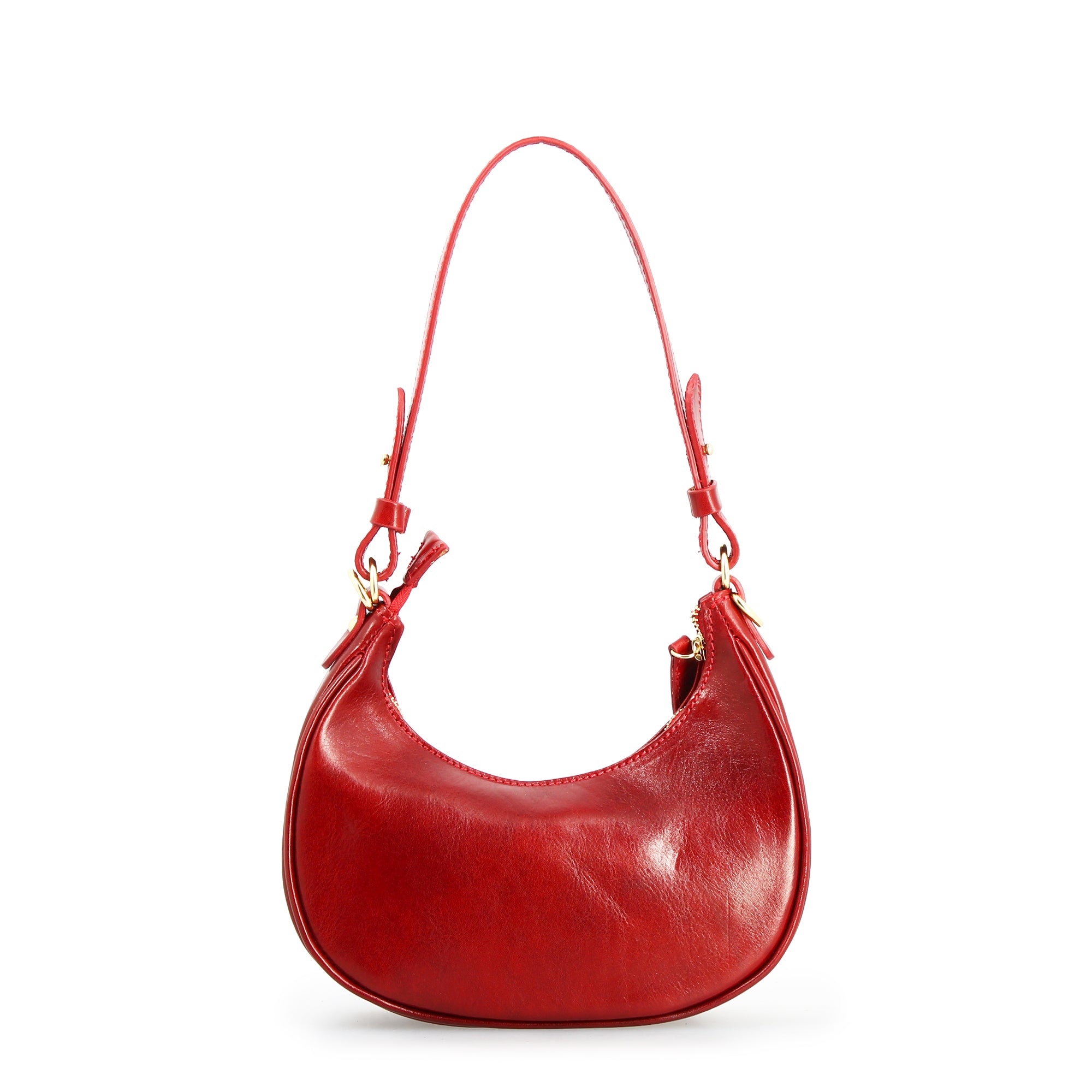 Leonardo Shoes Jane borsa pelle rossa doppia chiusura