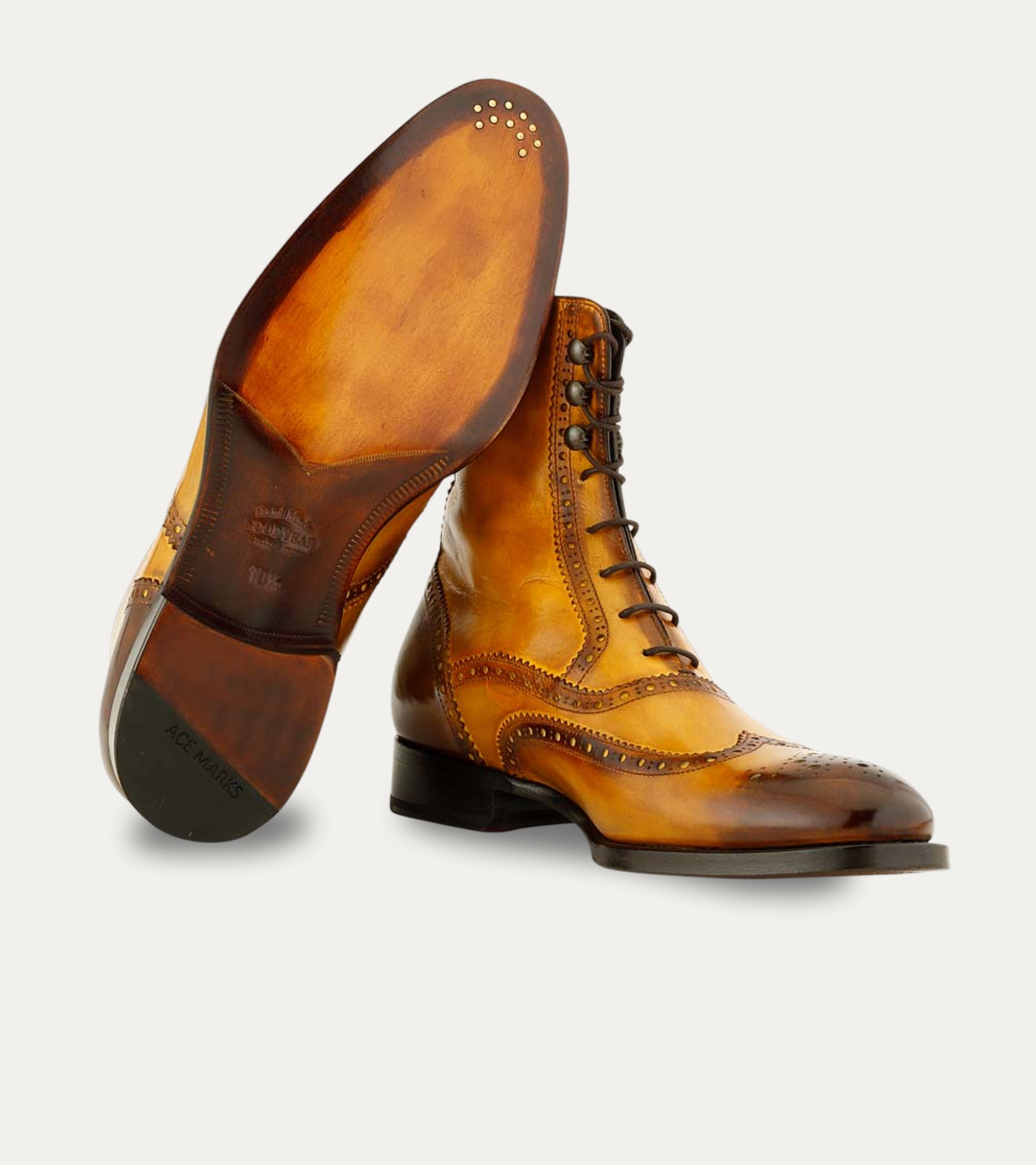 Ace Marks Fin stivali uomo bourbon pelle taglia 9