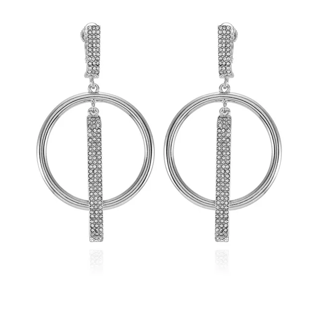 Vince Camuto Orecchini Clip Cerchio Argento Pietra Vetro