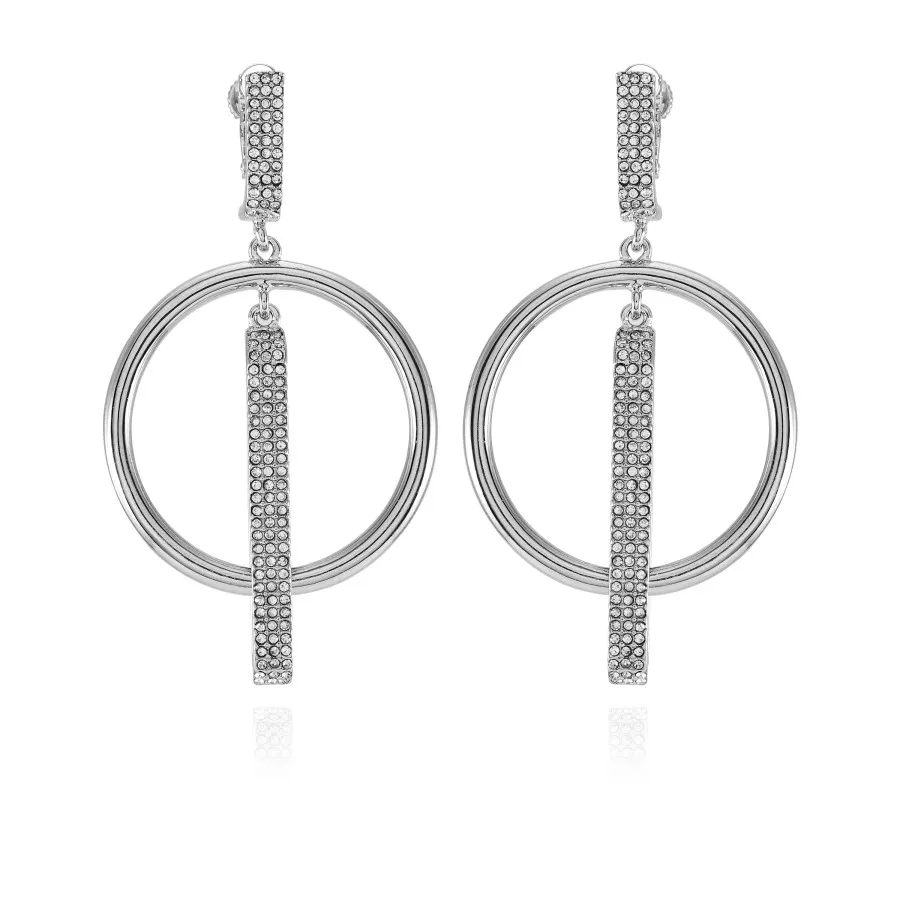 Vince Camuto Orecchini Clip Cerchio Argento Pietra Vetro