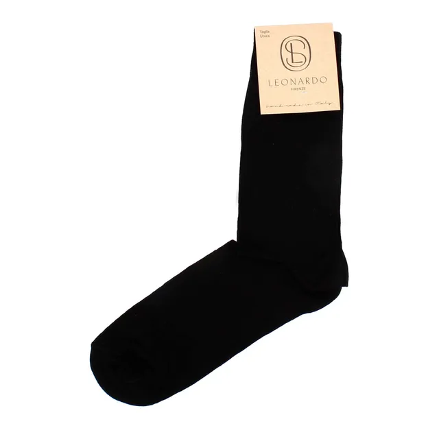 Leonardo Shoes Calzini Uomo Filo di Scozia Blu Cotone