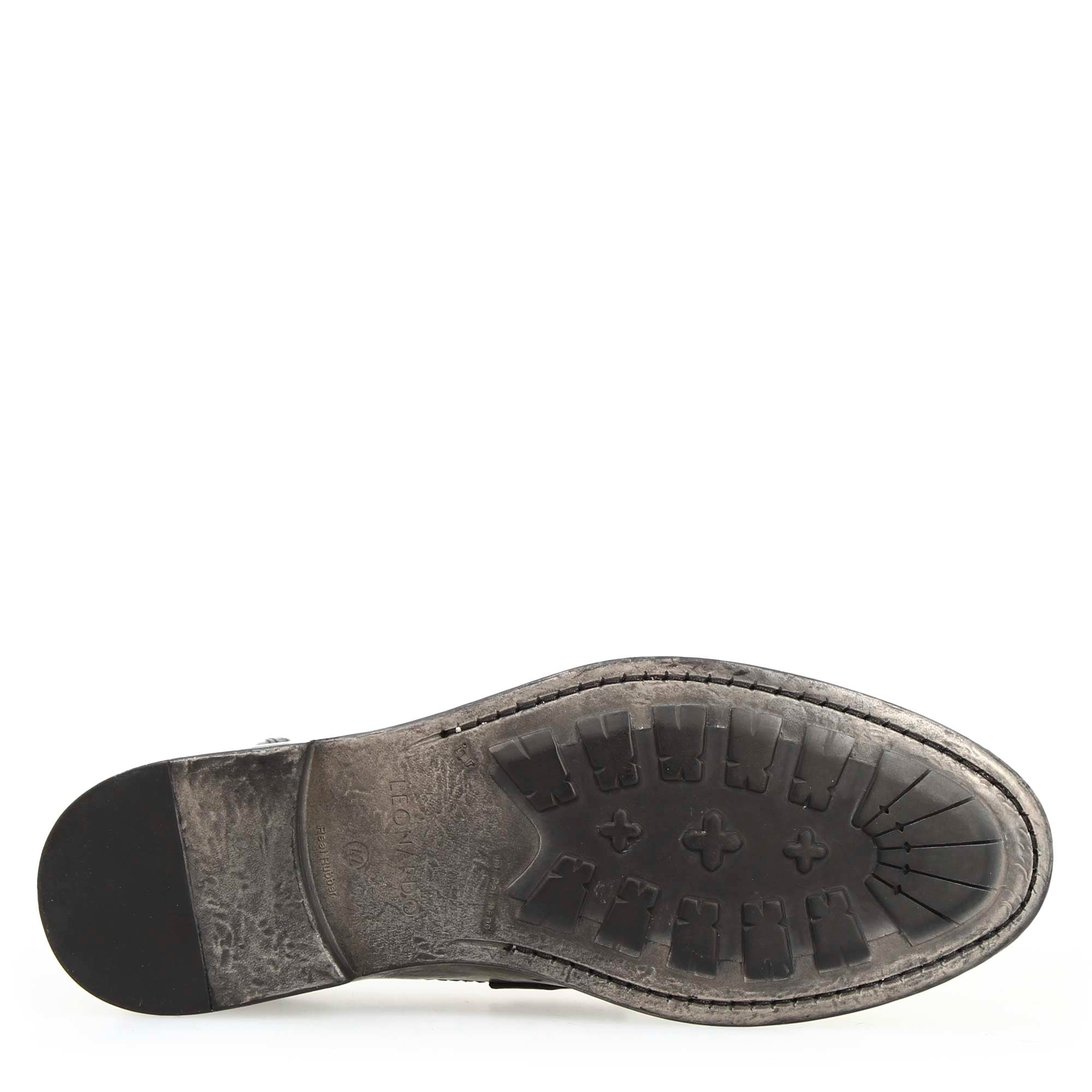 Leonardo Shoes Mocassini Uomo Tevere college Nero pelle bufalo