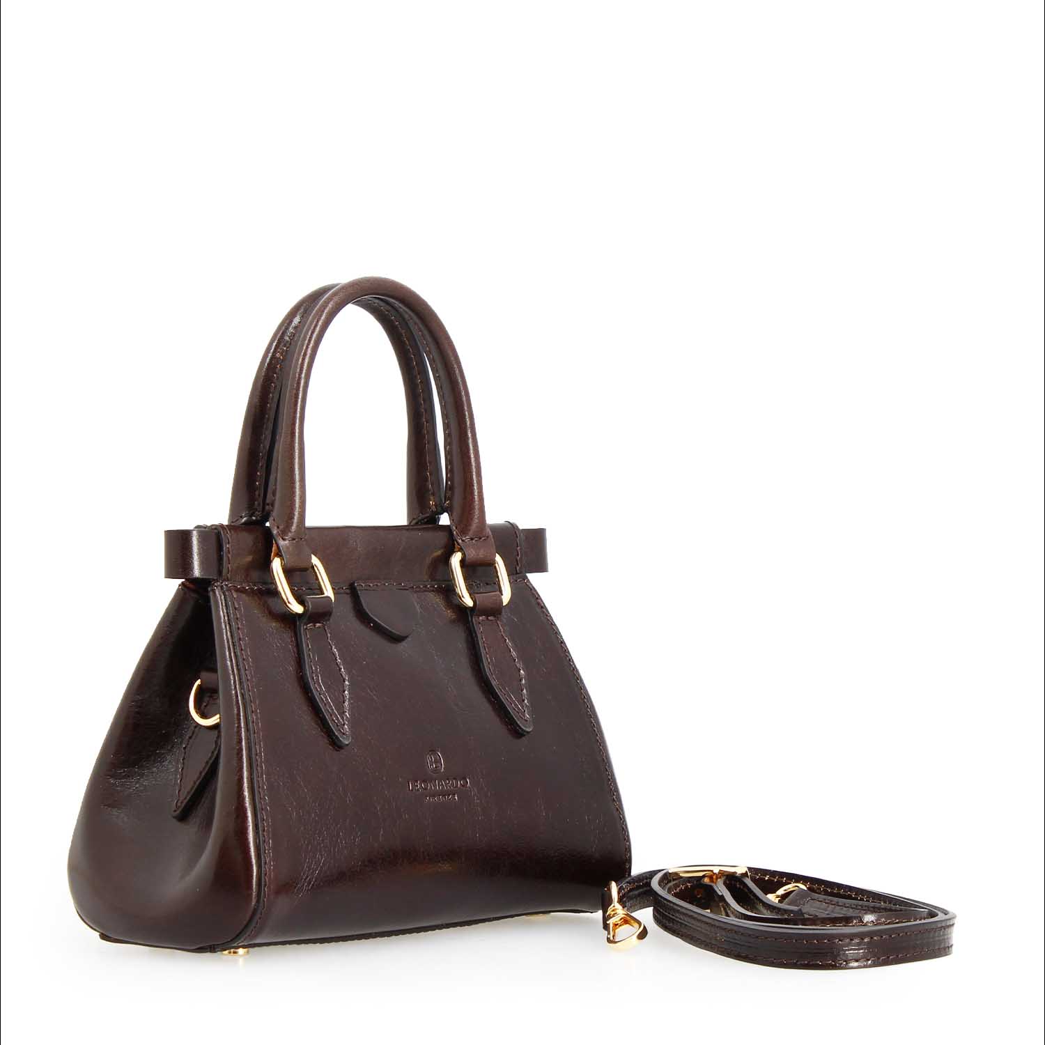 Leonardo Fiorenza borsa donna pelle marrone scuro