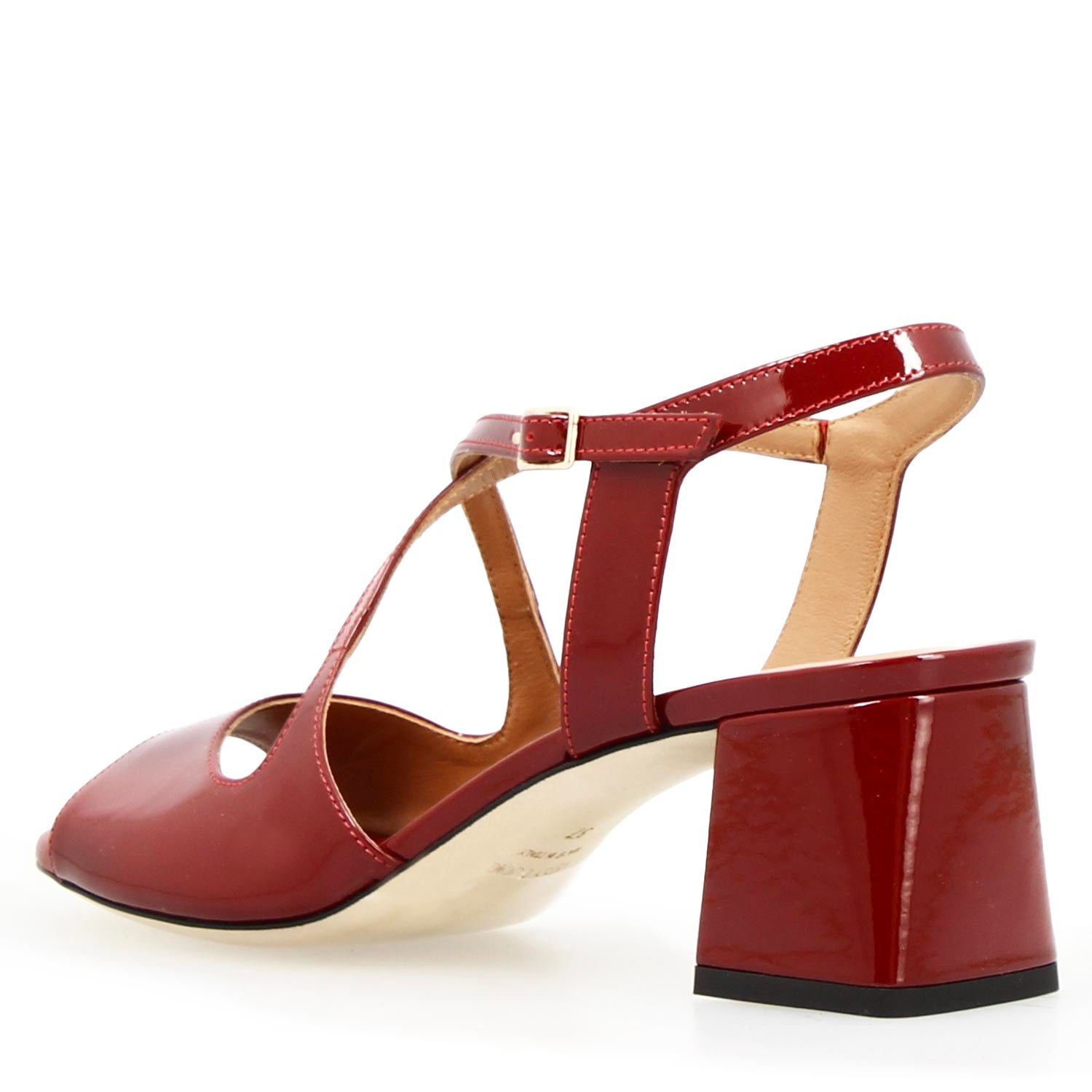 Leonardo Shoes Fiamma sandalo pelle bordeaux tacco 7 cm