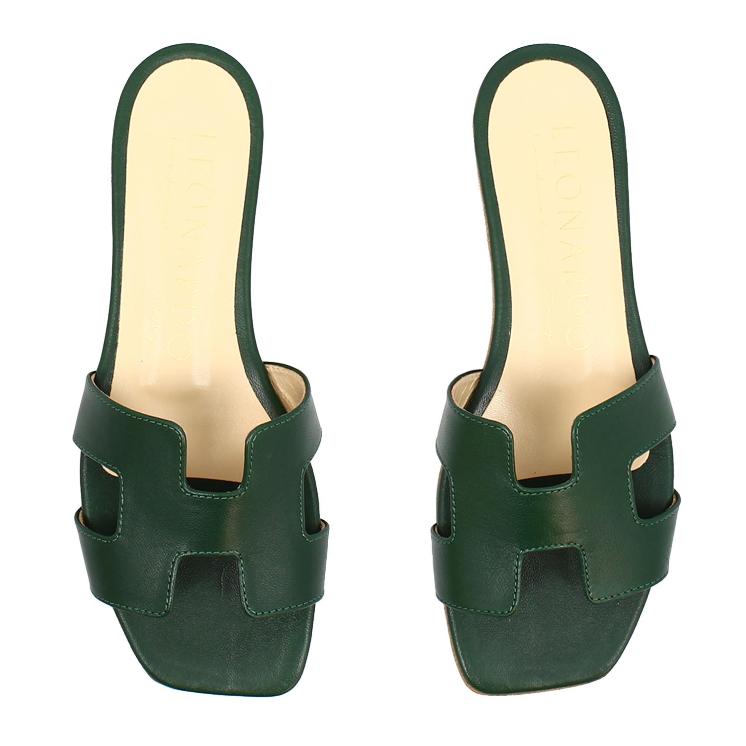 Leonardo Shoes Harmony Verde sandali donna verde nappa