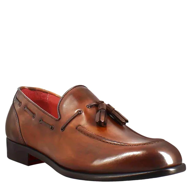 Leonardo Shoes Mocassini Uomo marrone nappine pelle