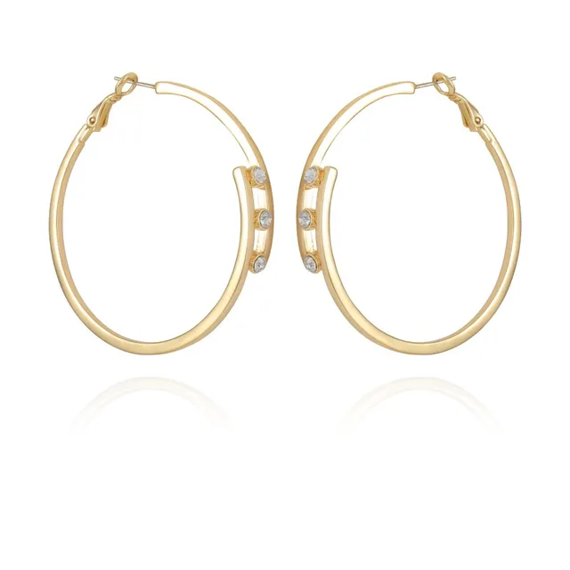 Vince Camuto Orecchini Cerchio Oro Pietre Cristallo
